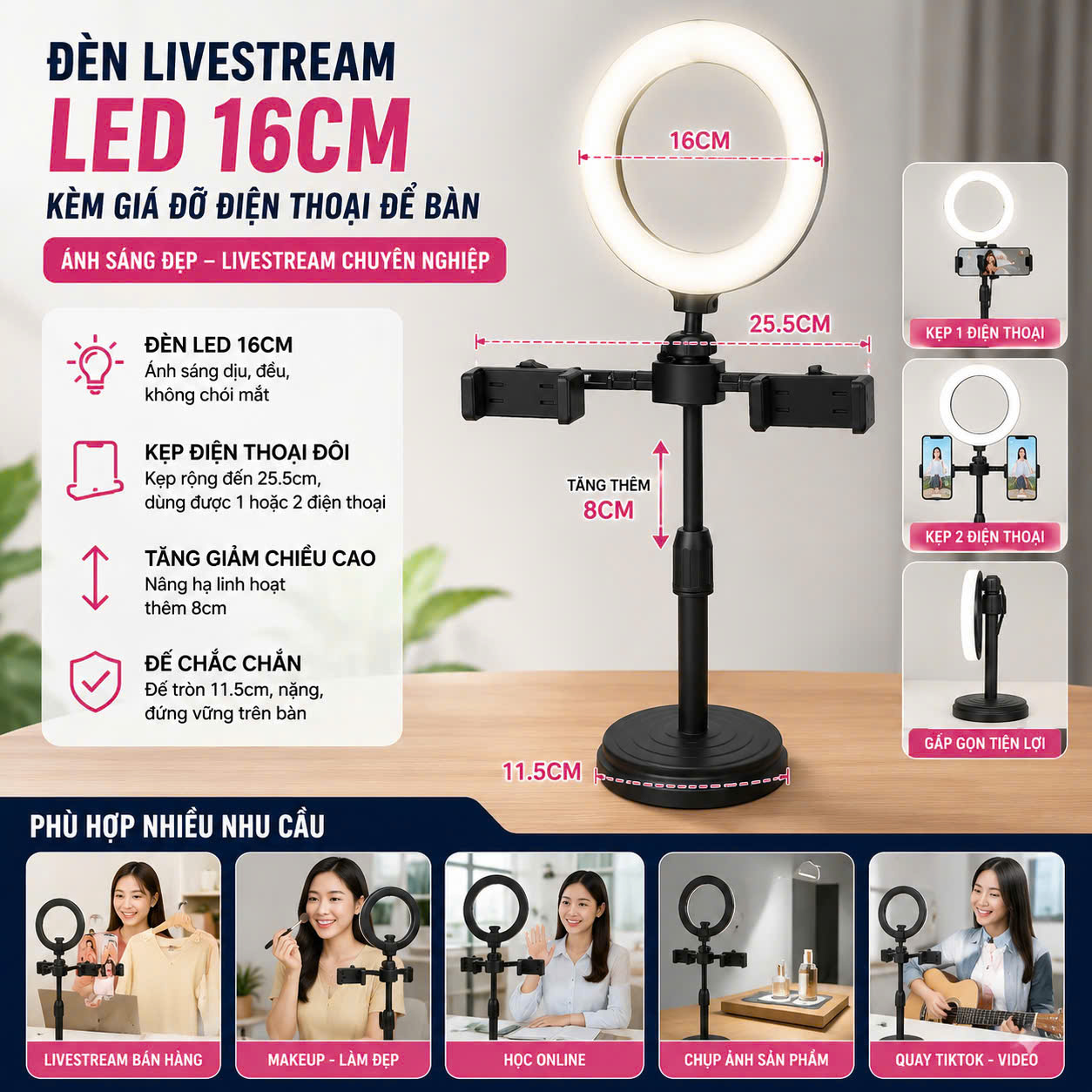 Đèn Livetream Để Bàn